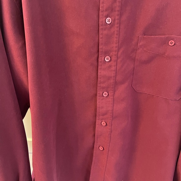 Bruno Long Sleeves Sueded Men’s Shirt - Sz L - Maroon - Picture 5 of 10